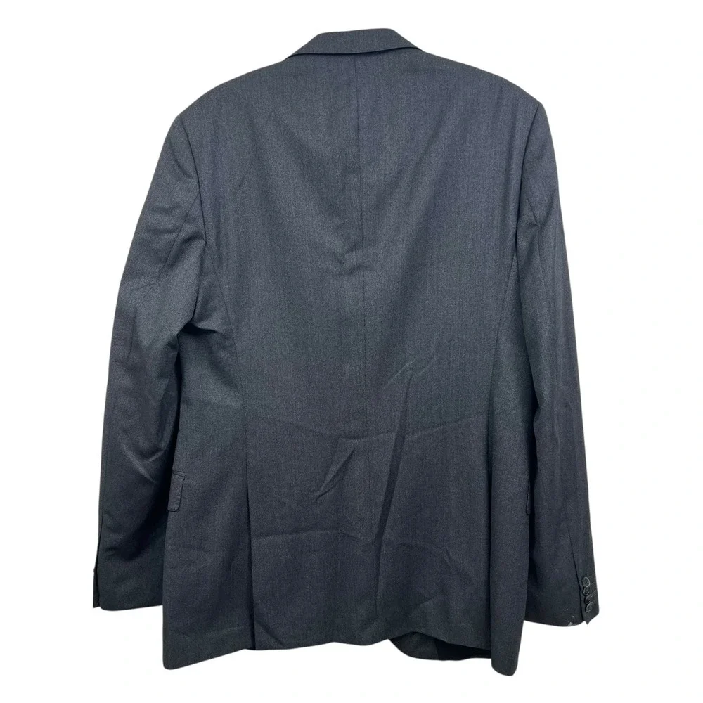 Hugo Boss Mens Super 100 Wool Blazer Suit Two Button Vented Charcoal Gray Sz 42L